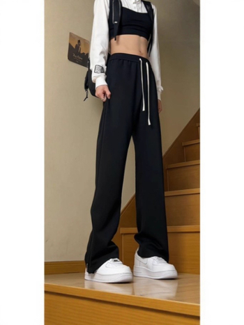 Cleanfit muške hlače za trening u američkom stilu s bočnim zatvaračem, ravni kroj, jesen-zimski model, svestrane sportsko-urbane hlače