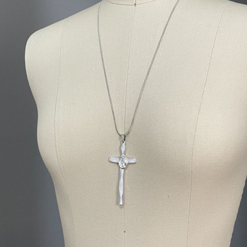Ženski Y2K vintage križni ogrlica — višeslojna lančana ogrlica s križnim privjeskom, minimalistički punk stil