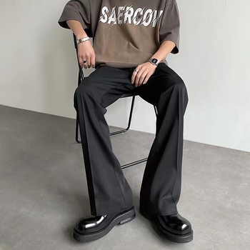 Cleanfit микрофлаер костюмни панталони за мъже, пролетно–есенен модел, драпиращ силует, ежедневни дълги панталони, уличен стил