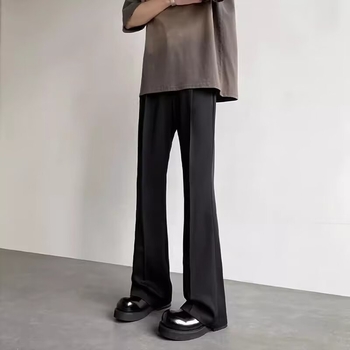 Cleanfit микрофлаер костюмни панталони за мъже, пролетно–есенен модел, драпиращ силует, ежедневни дълги панталони, уличен стил