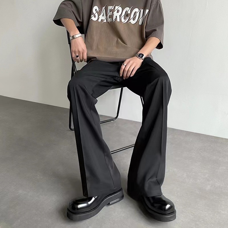 Cleanfit микрофлаер костюмни панталони за мъже, пролетно–есенен модел, драпиращ силует, ежедневни дълги панталони, уличен стил