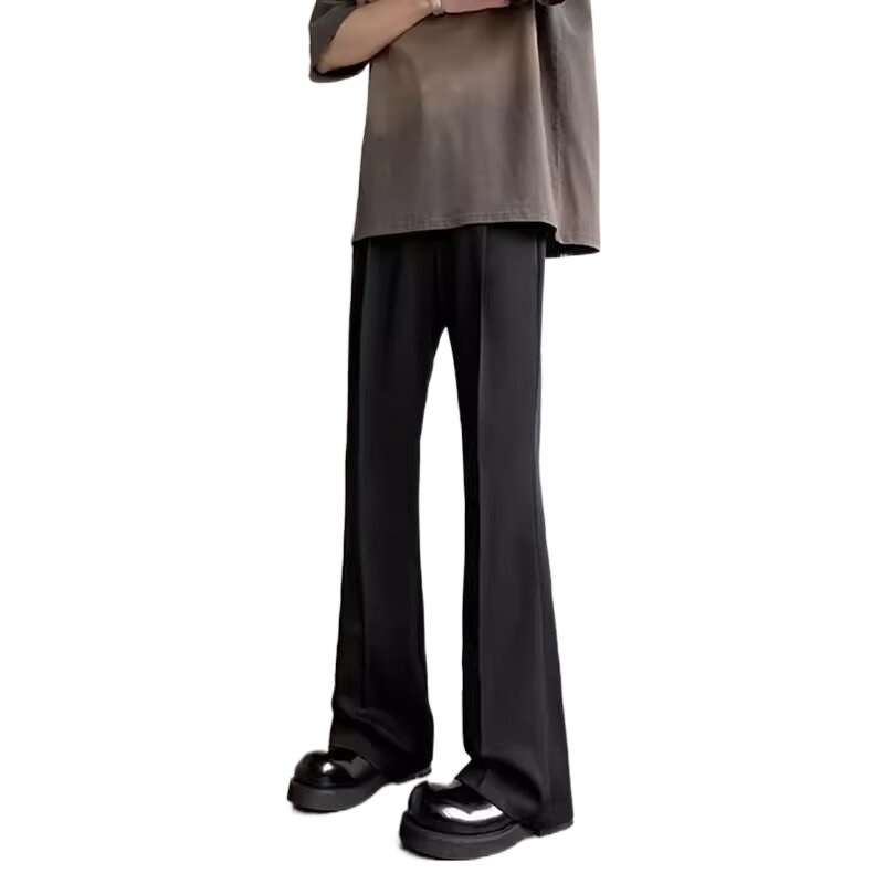 Cleanfit микрофлаер костюмни панталони за мъже, пролетно–есенен модел, драпиращ силует, ежедневни дълги панталони, уличен стил