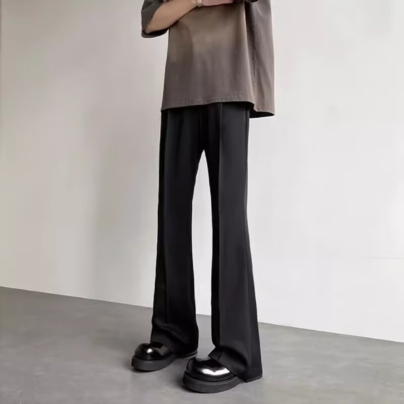 Cleanfit микрофлаер костюмни панталони за мъже, пролетно–есенен модел, драпиращ силует, ежедневни дълги панталони, уличен стил