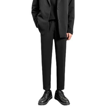 DK muške hlače u uniformi, korejskog stila, drapirani efekt, ljetni opušteni kroj, duljina 9/10