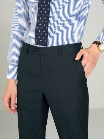 Muške hlače za poslovno odijevanje s Birdseye uzorkom, slim-fit, poliester – Model 092