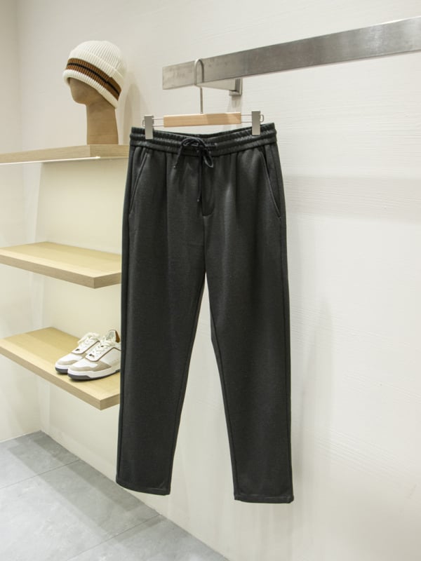 Мъжки спортно-елегантни панталони за есен‑зима, дебел материал, права кройка, свободен силует