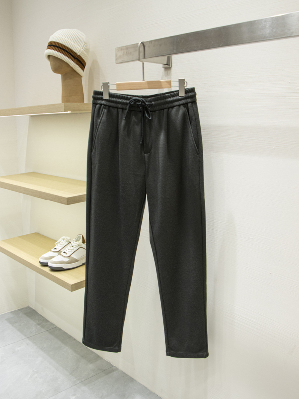 Мъжки спортно-елегантни панталони за есен‑зима, дебел материал, права кройка, свободен силует