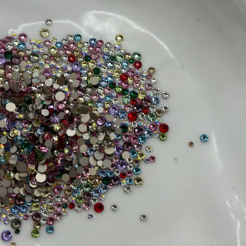 Cristale K9 pentru unghii, rotunde, cu bază plată, albastru deschis, strălucire intensă, DIY pietre de diamant zdrobite