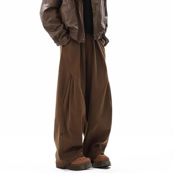 Мъжки японски ретро кежуъл панталони за работа, свободен широк крак до пода, пролет-есен 2025, нов модел