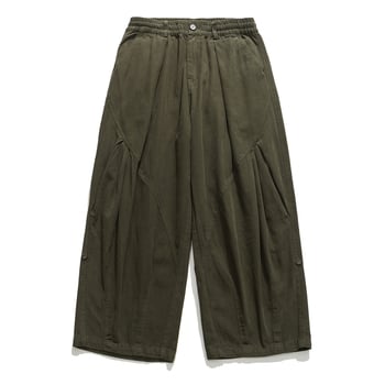 Мъжки японски ретро кежуъл панталони за работа, свободен широк крак до пода, пролет-есен 2025, нов модел