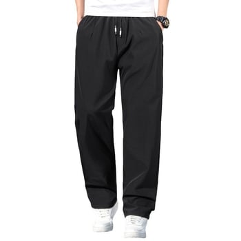 Мъжки спортни панталони със свободна кройка, висока талия, широки крачоли, плюс размер, пролет–есен