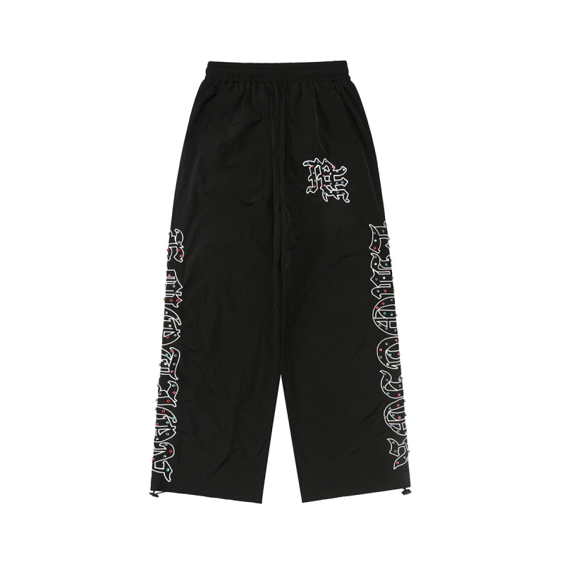 Ежедневни мъжки спортни панталони с широки крака и връзка, стил хип-хоп