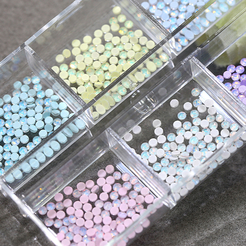 Accesorii pentru unghii Dopamine Mocha Protein Diamond, SS6 cristal de sticlă, bază plată, cristale rotunde de 2 mm, ambalate într-o cutie pentru decorarea unghiilor