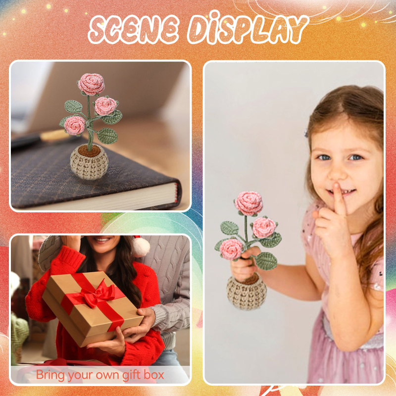 Set materijala za kukičanje za saksiju – ručna izrada, DIY pletenje