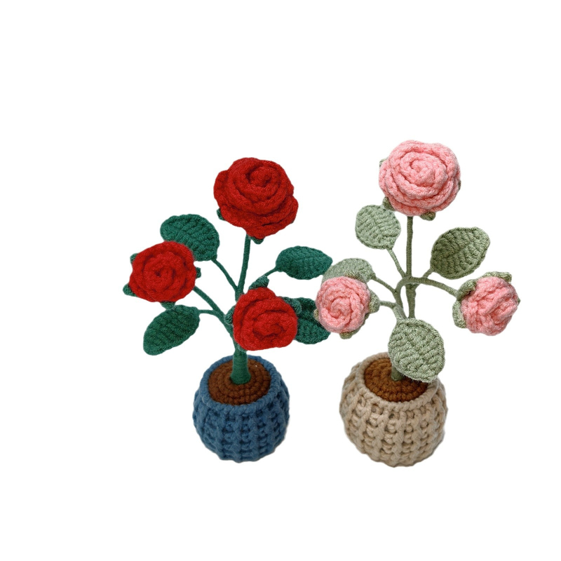Set materijala za kukičanje za saksiju – ručna izrada, DIY pletenje