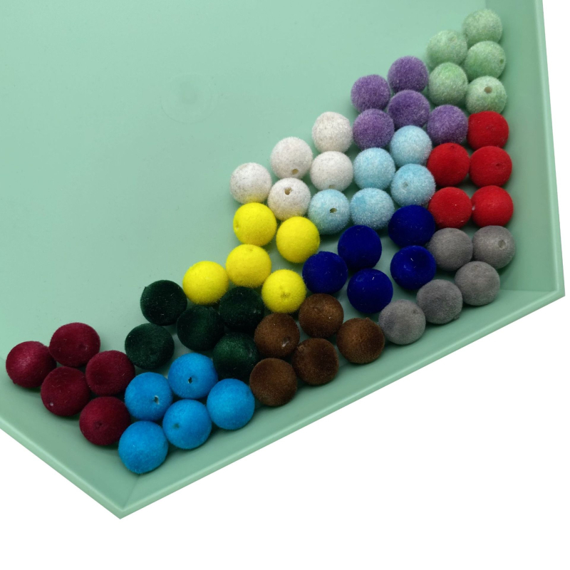 8 mm flokirane perle, plišane perle, plastične perle, akrilne okrugle perle, razne boje, visoka kvaliteta, ekološki prihvatljivo