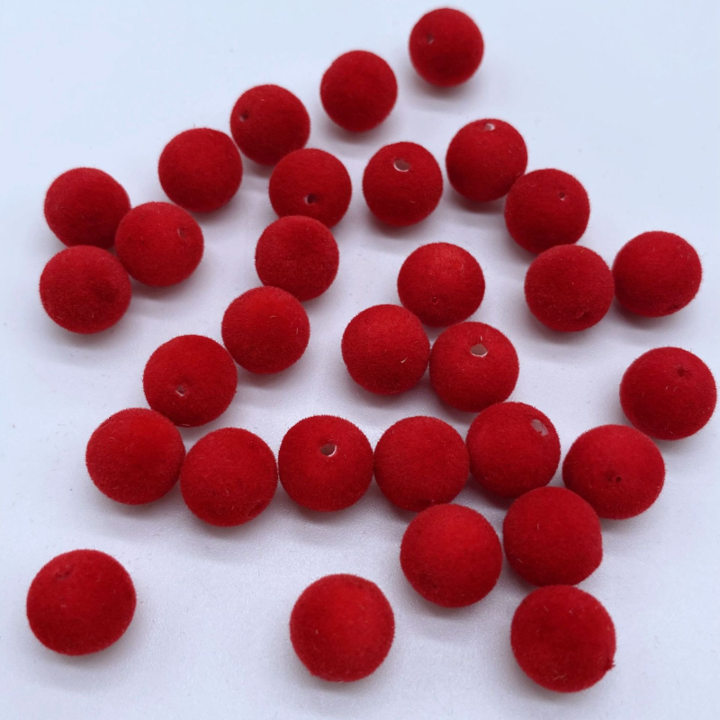 8 mm flokirane perle, plišane perle, plastične perle, akrilne okrugle perle, razne boje, visoka kvaliteta, ekološki prihvatljivo