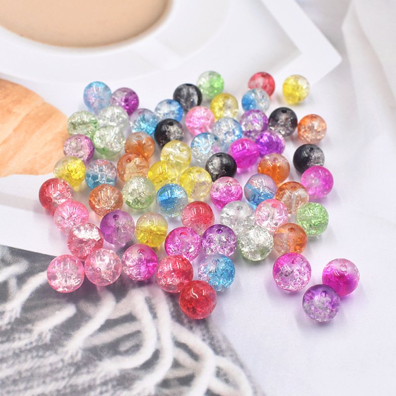 DIY dodaci za nakit – 8 mm popcorn perle, napukle staklene perle, obojene glazirane perle, 100 kom