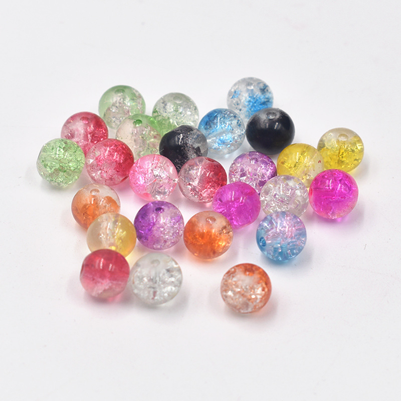 DIY dodaci za nakit – 8 mm popcorn perle, napukle staklene perle, obojene glazirane perle, 100 kom