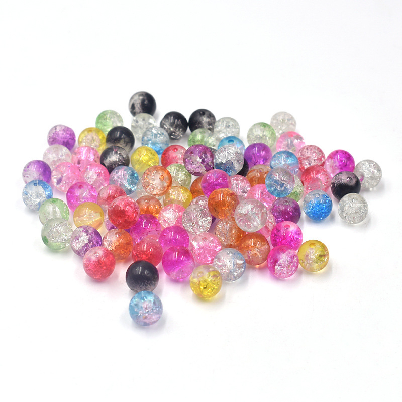 DIY dodaci za nakit – 8 mm popcorn perle, napukle staklene perle, obojene glazirane perle, 100 kom