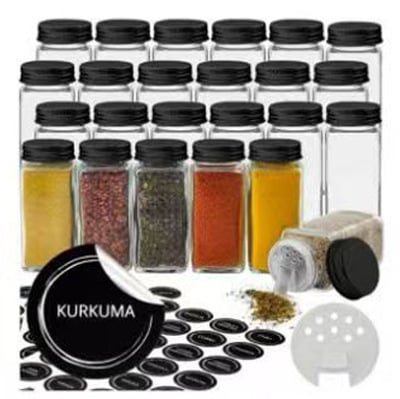 Set staklenih posuda za začine, 120 ml (4 oz), posude za začine i sol, kutija za pohranu
