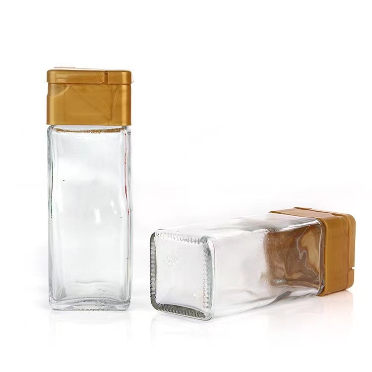 Set od 24 kvadratnih staklenih bočica za začine, kapacitet 100 ml, za čvrste začine