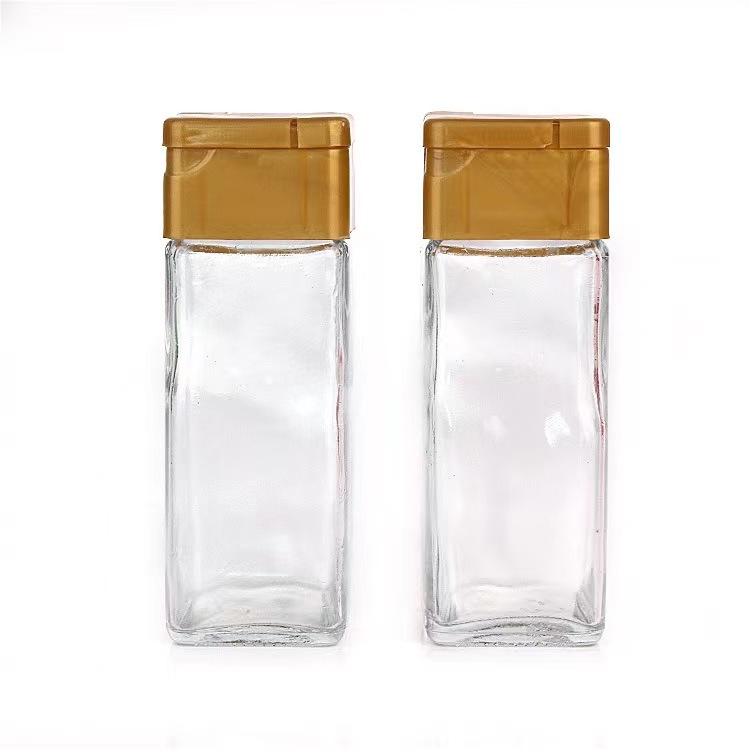 Set od 24 kvadratnih staklenih bočica za začine, kapacitet 100 ml, za čvrste začine