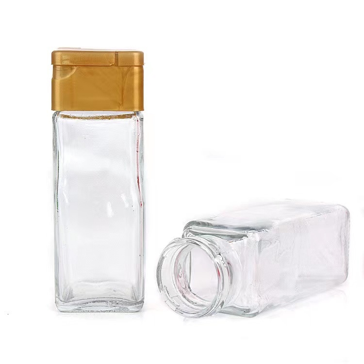 Set od 24 kvadratnih staklenih bočica za začine, kapacitet 100 ml, za čvrste začine