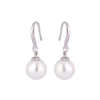 Difeng Jewelry S999 Argint cercei cu cârlig, formă de floare, perle imitatie, stil franțuzesc retro, elegante, lux discret