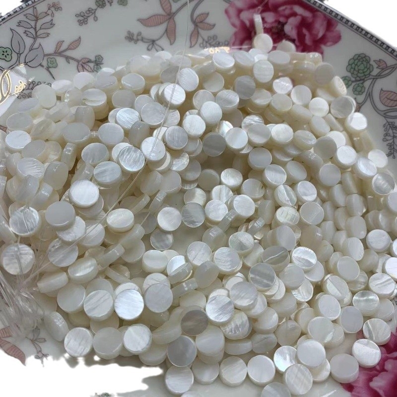 Kružne školjke perle s ravnim otvorima za DIY nakit — naušnice, ukosnice za kosu, cvjetni ukrasi, narukvice, labave perle (poluproizvodi)