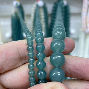 Plave chalcedonske okrugle perle, slobodne perle za DIY narukvicu i ogrlicu, poluproizvodi za nakit, distancijske perle