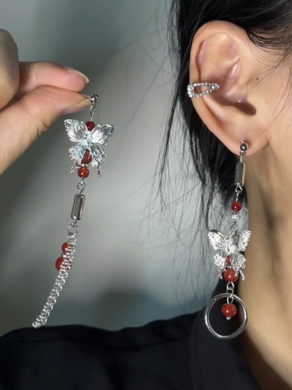 Huacheng Nebesko Blagoslovljene naušnice s klipsom za uho, cosplay inspirirane, stil mašnice