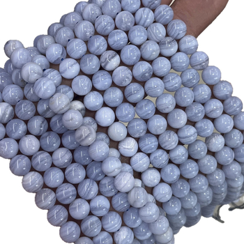 Plavi žilni ahat i prirodni ljubičasti ahat – okrugle perle od prirodnog kamena za DIY narukvicu i ogrlicu