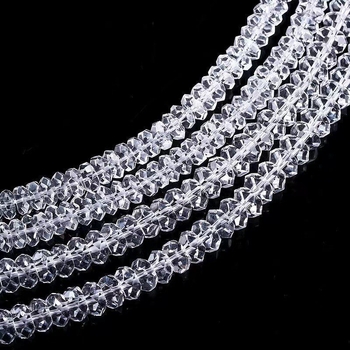 Facettirane bijele kristalne spacer perle, plosnate perle i disk perle – poluproizvodi za DIY nakit za narukvice