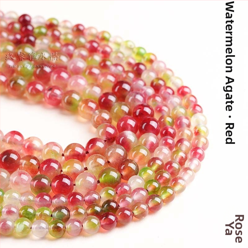 Crvene dinje chalcedonske kuglice, 6 mm, labave perle za DIY nakit
