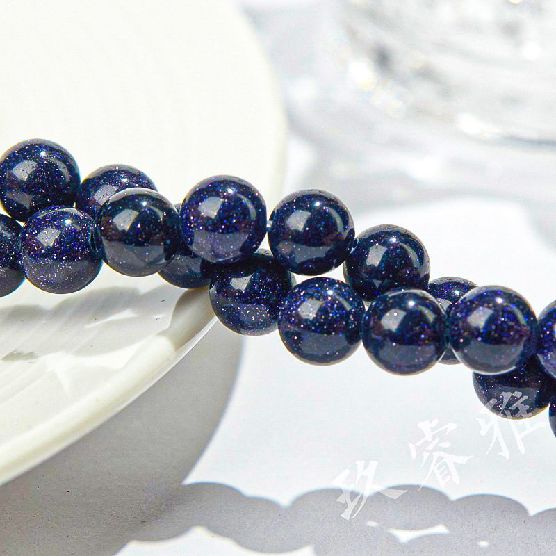 Jiuriya Crystal 7A Plavi pješčani kamen okrugle perle – poluproizvodi za DIY nakit