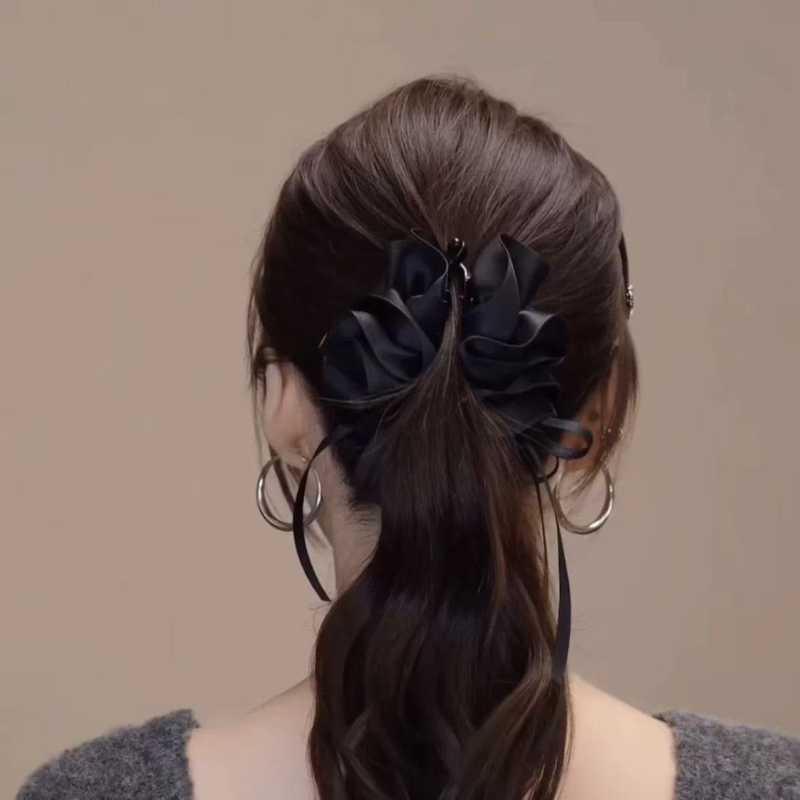 Visokokvalitetni satenski klips za kosu s dizajnom oblaka, banana klipsa za žene, korejski stil, 11 cm, elegantan i svestran dodatak za kosu