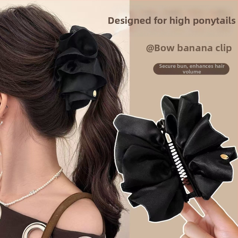 Visokokvalitetni satenski klips za kosu s dizajnom oblaka, banana klipsa za žene, korejski stil, 11 cm, elegantan i svestran dodatak za kosu