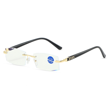 Безрамкови очила за четене за мъже, HD защита срещу синя светлина, леки и бизнес минималистичен стил.