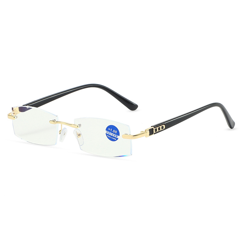 Безрамкови очила за четене за мъже, HD защита срещу синя светлина, леки и бизнес минималистичен стил.