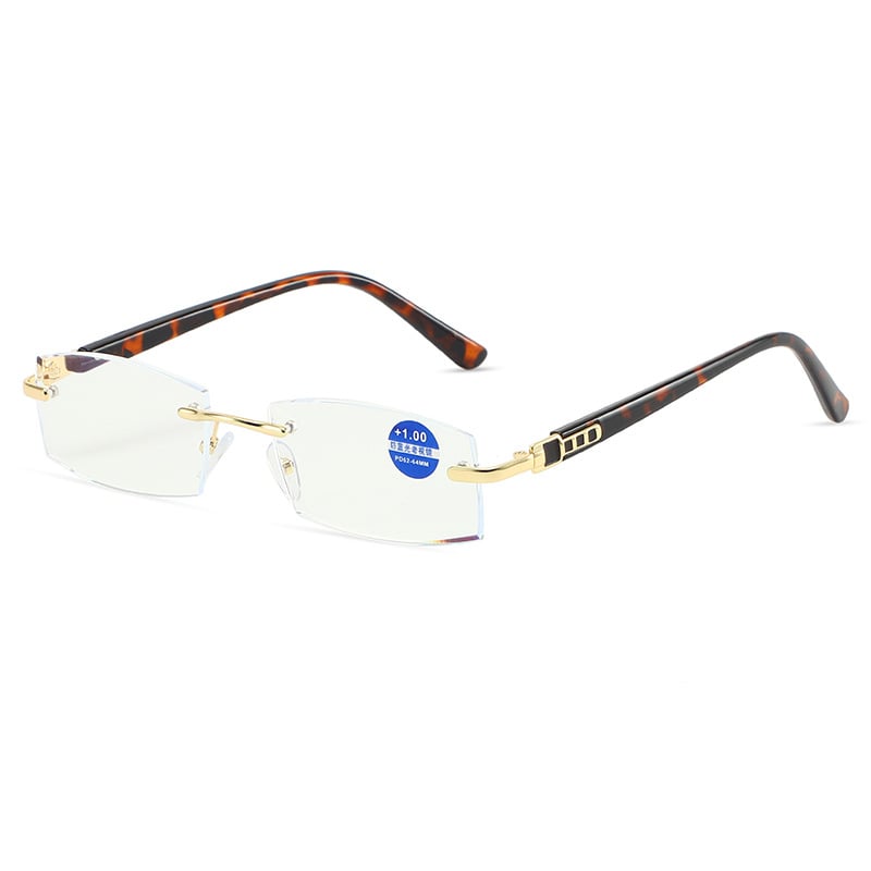 Безрамкови очила за четене за мъже, HD защита срещу синя светлина, леки и бизнес минималистичен стил.