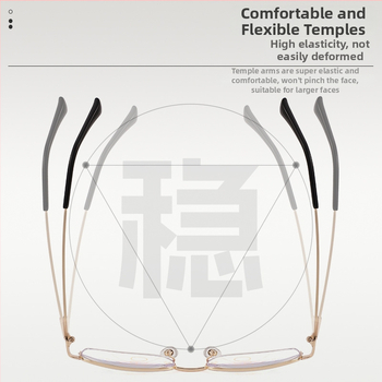 Стилни прогресивни очила за четене с виждане на далеч и близо, метална рамка с голям размер, модел MGJ83030, мултифокални.