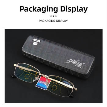 Стилни прогресивни очила за четене с виждане на далеч и близо, метална рамка с голям размер, модел MGJ83030, мултифокални.