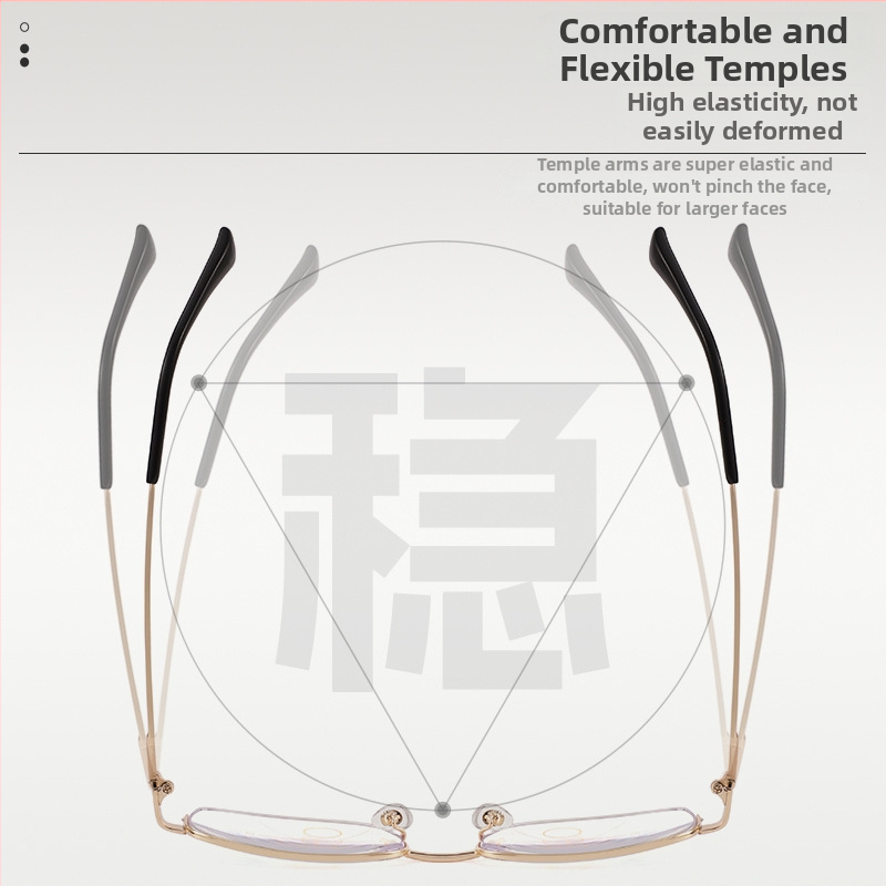 Стилни прогресивни очила за четене с виждане на далеч и близо, метална рамка с голям размер, модел MGJ83030, мултифокални.