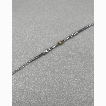 Narukvica s tigrovim okom i obsidijanom, prirodni retro kineski stil, unisex, diskretan luksuz