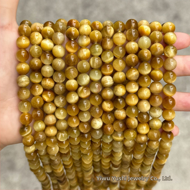 Zlatne kugličaste perle od tigrovog oka, 4–14 mm, poluproizvodi za DIY nakit – narukvice i ogrlice