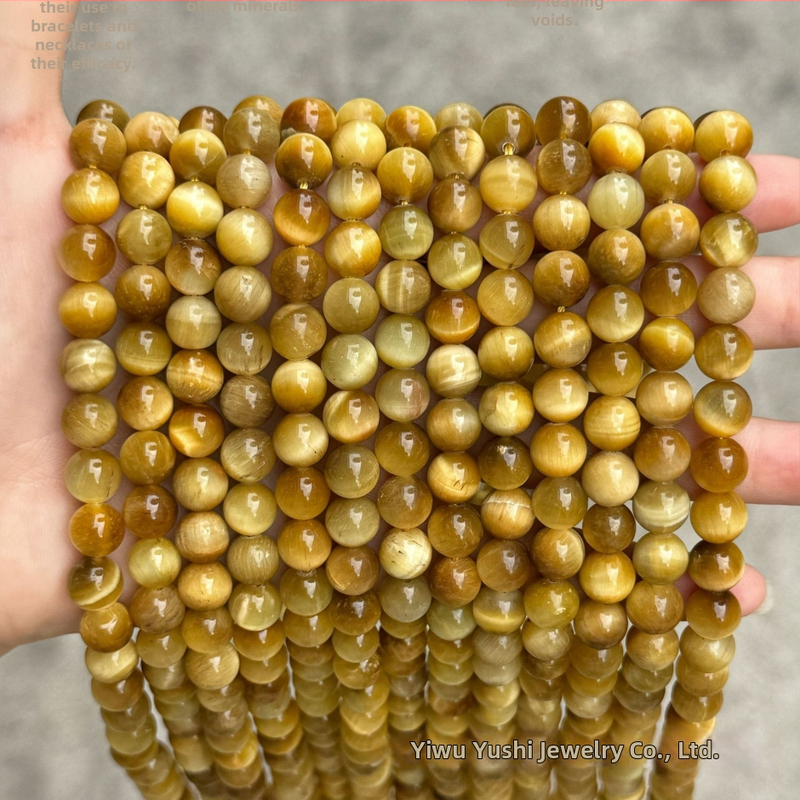 Zlatne kugličaste perle od tigrovog oka, 4–14 mm, poluproizvodi za DIY nakit – narukvice i ogrlice