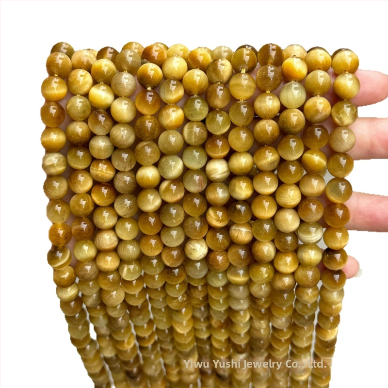 Zlatne kugličaste perle od tigrovog oka, 4–14 mm, poluproizvodi za DIY nakit – narukvice i ogrlice