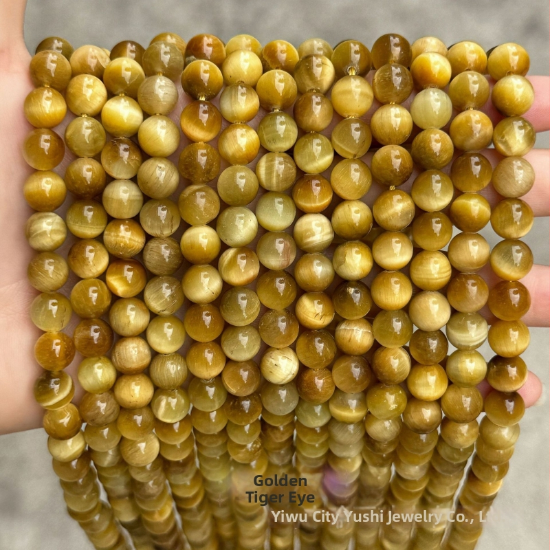 Zlatne kugličaste perle od tigrovog oka, 4–14 mm, poluproizvodi za DIY nakit – narukvice i ogrlice