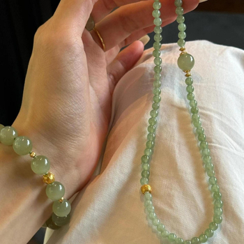 Prirodni Hetianski jade 4 mm dvostruki kružni narukvica za slojevito nošenje, retro kineski stil, ženski elegantni komad nakita
